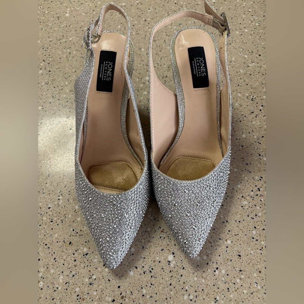 Crystal studded heels- Jones of NY
